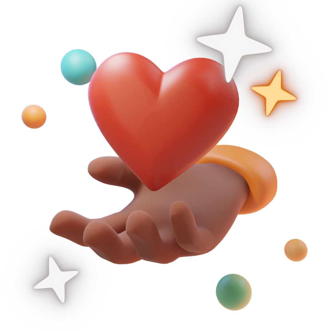 heart floating hand