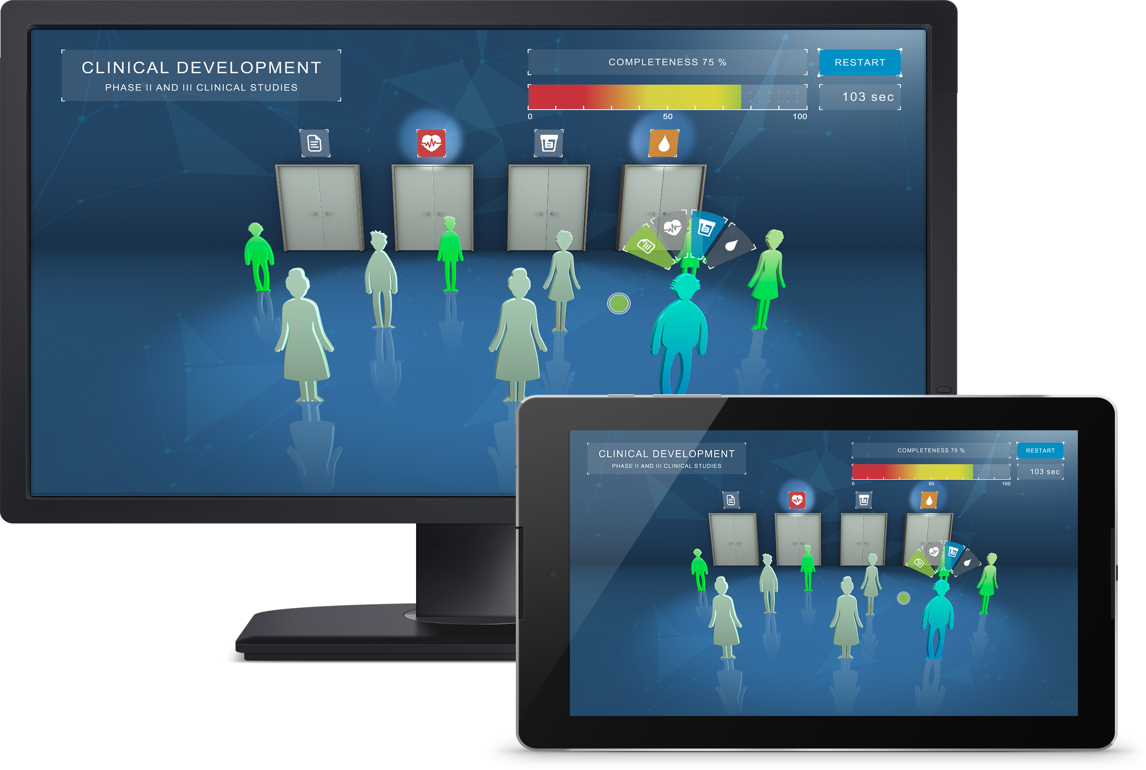 bayer serious games responsive design desktop and tablet