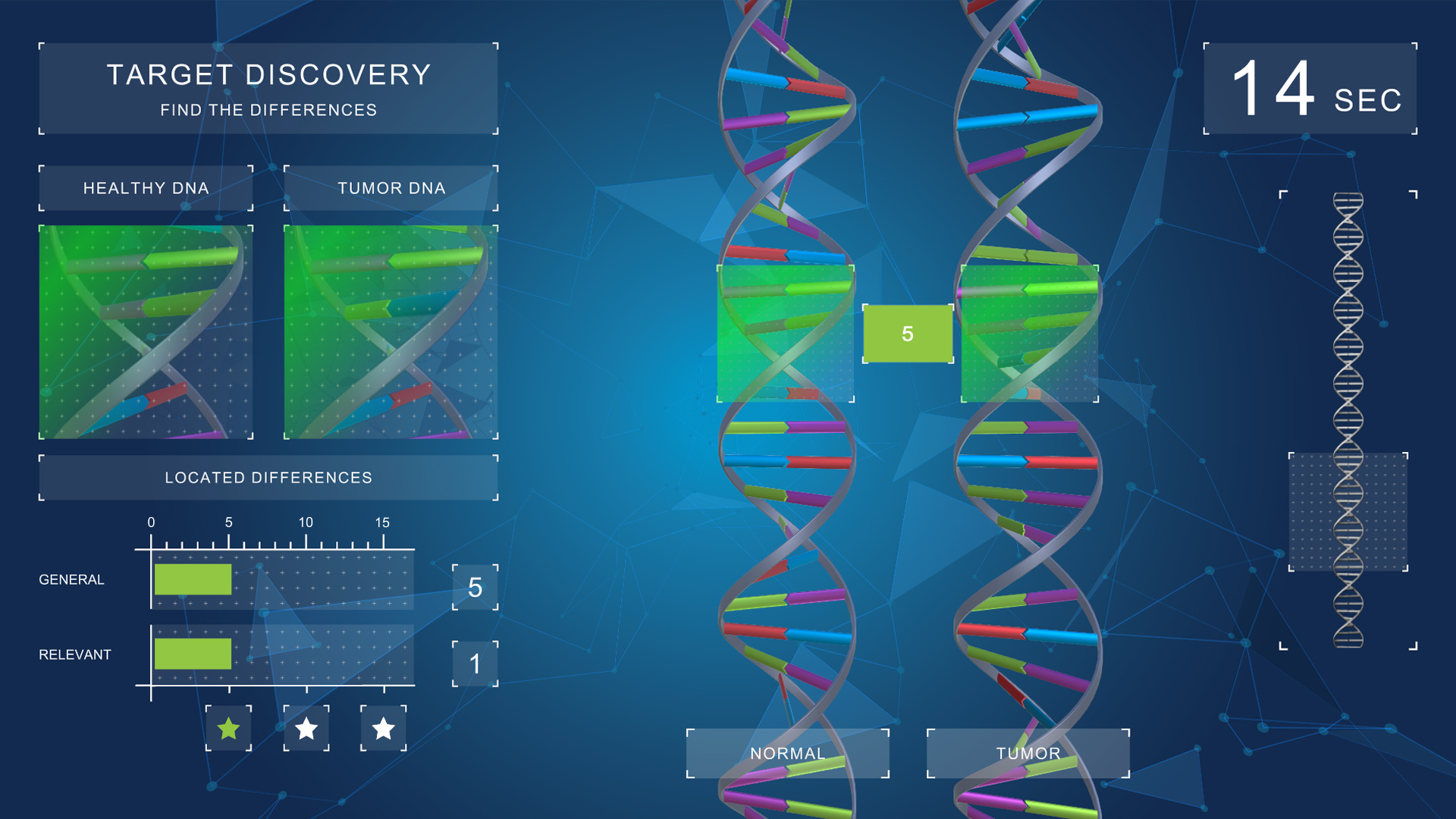 unity serious game target discovery for bayer difference dna strand