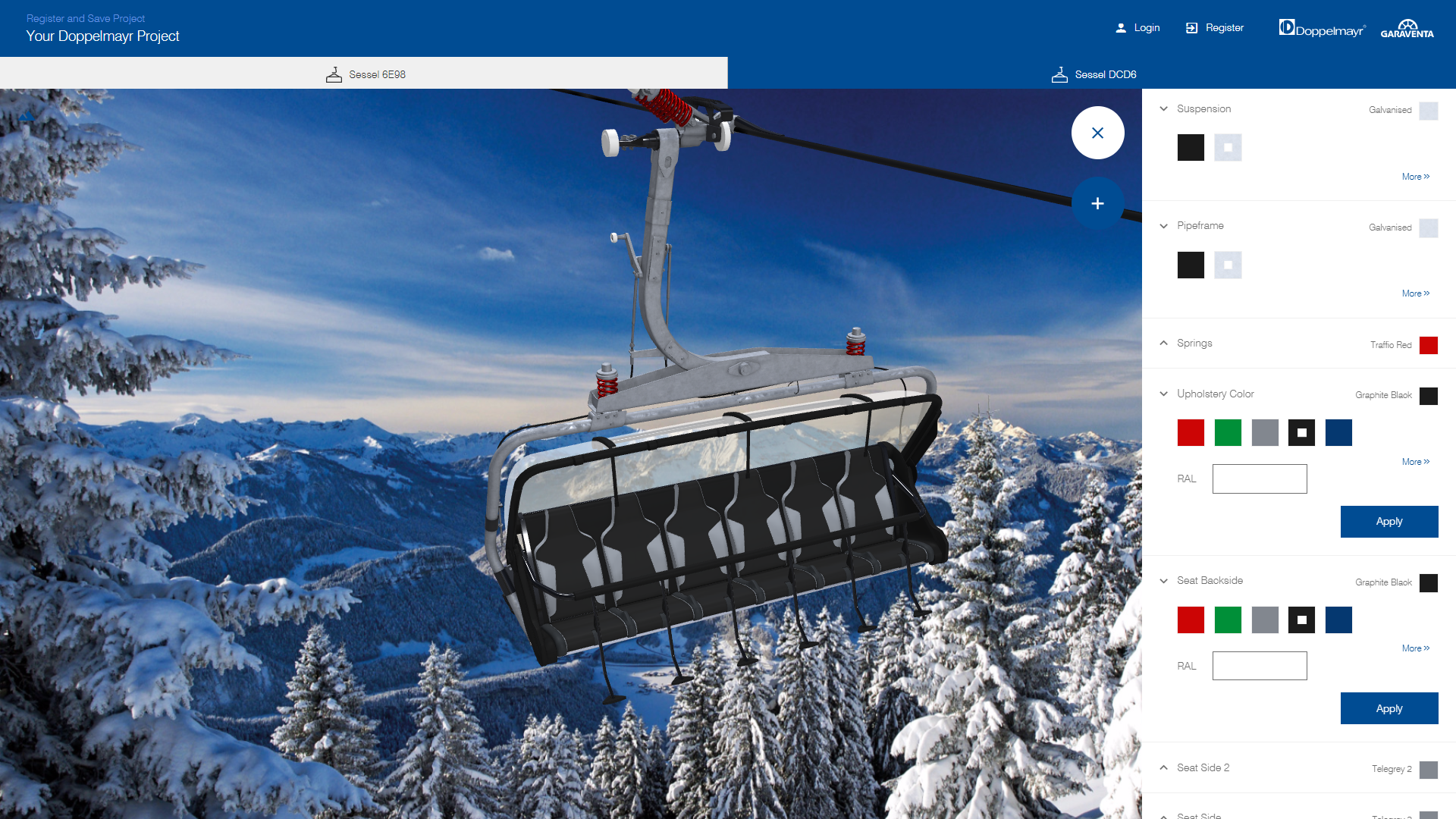 configurator webgl ropeway doppelmayr chairlift first class