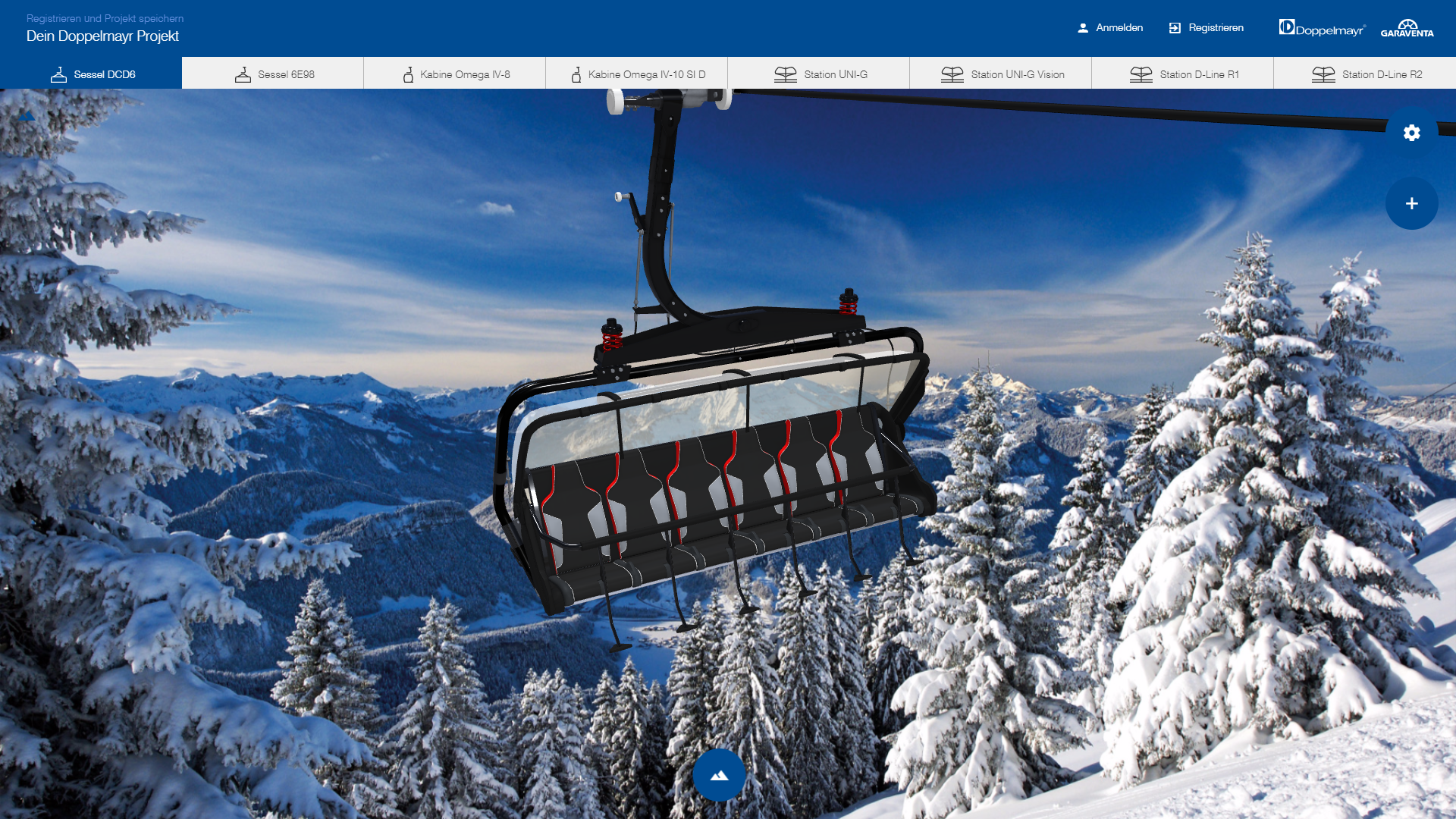 webgl configurator mit chair lift doppelmayr ropeway