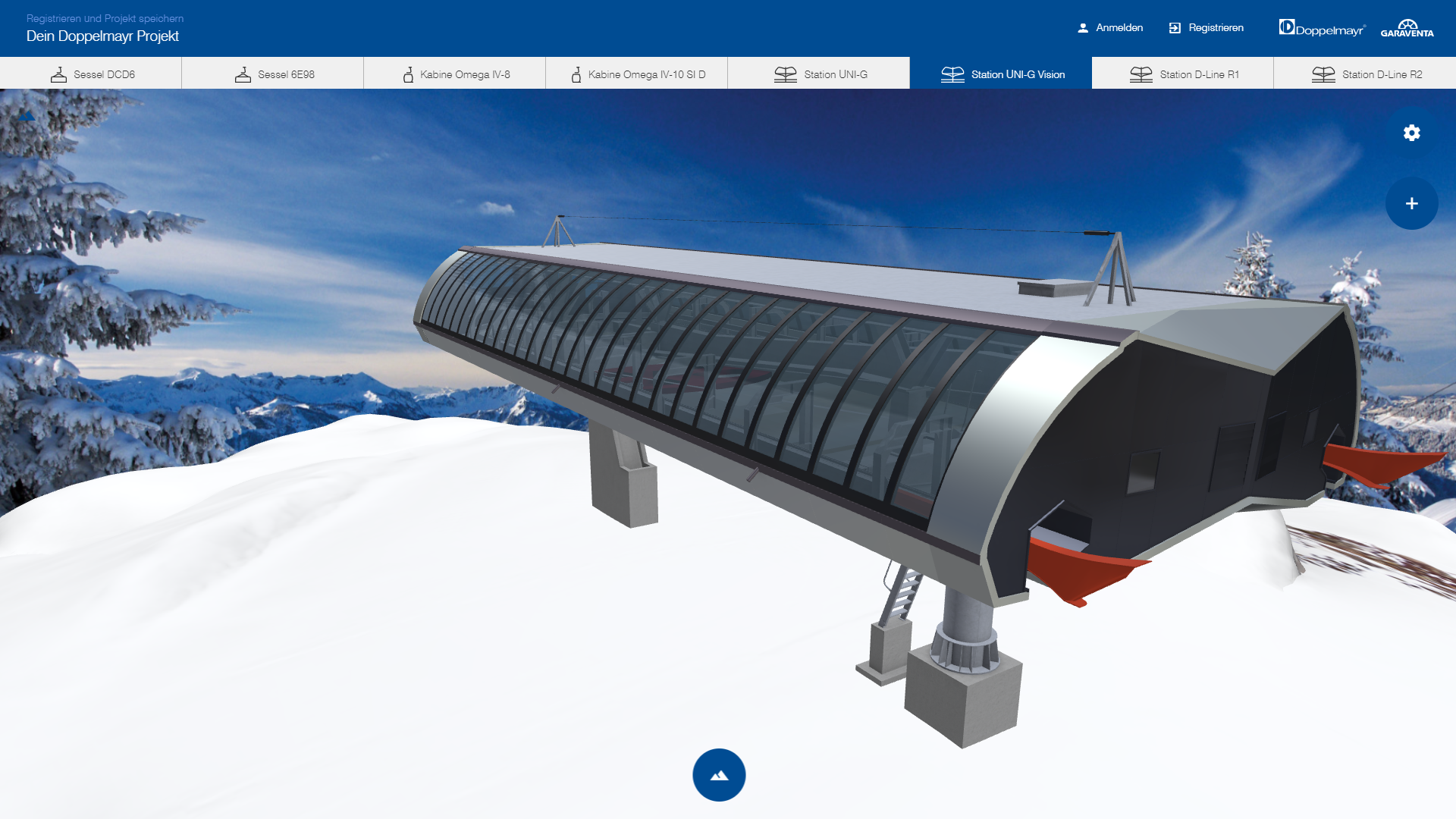 doppelmayr mountain station in webgl 3d configurator