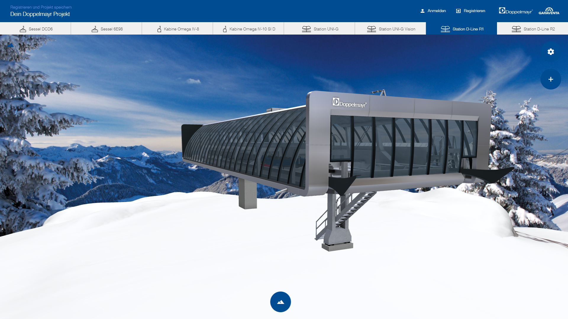 doppelmayr station in webgl 3d configurator