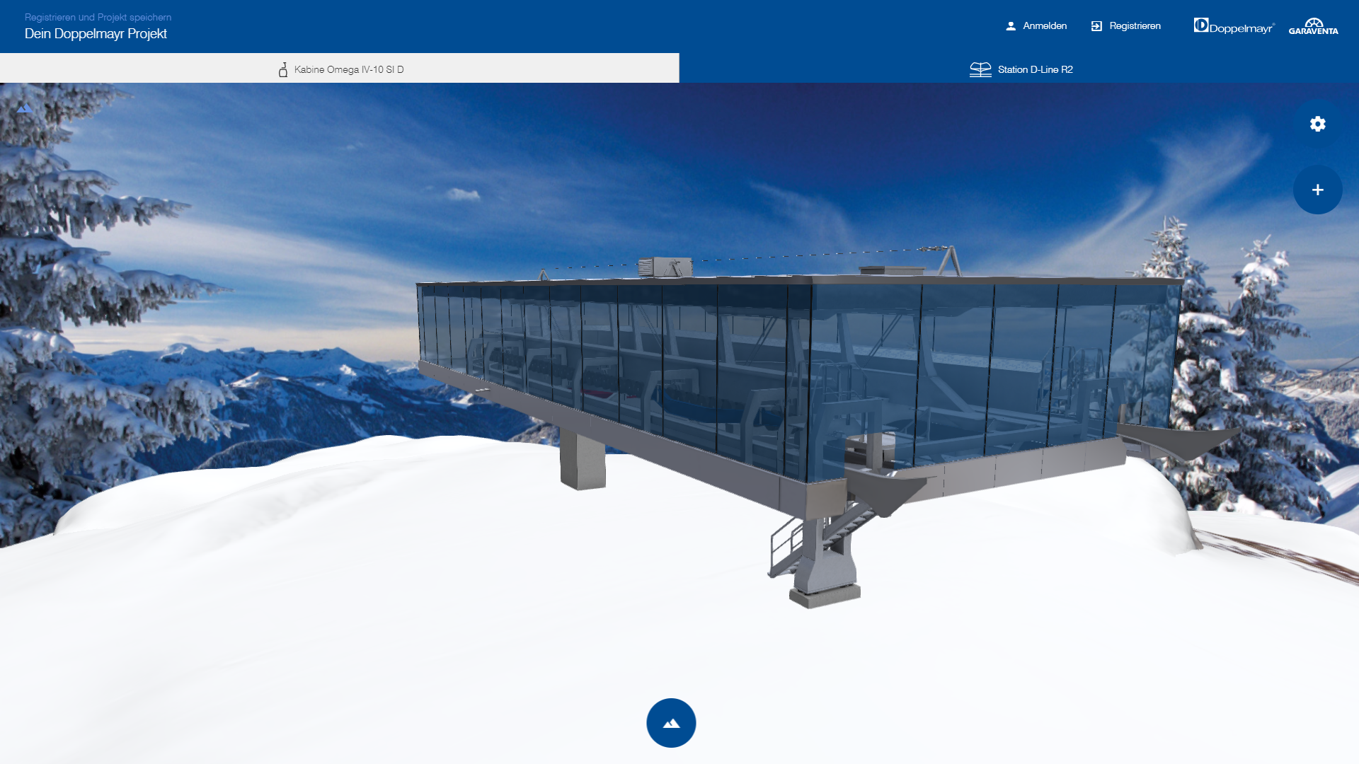 webgl 3d configurator doppelmayr ropeway station