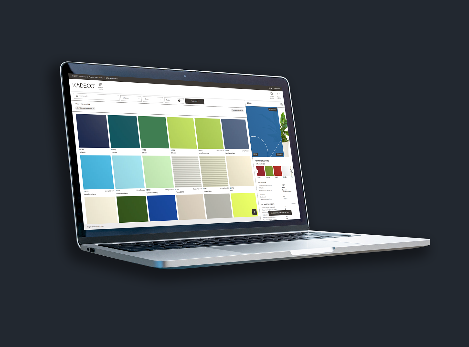 stoffkatalog webgl digital stoffauswahl kadeco