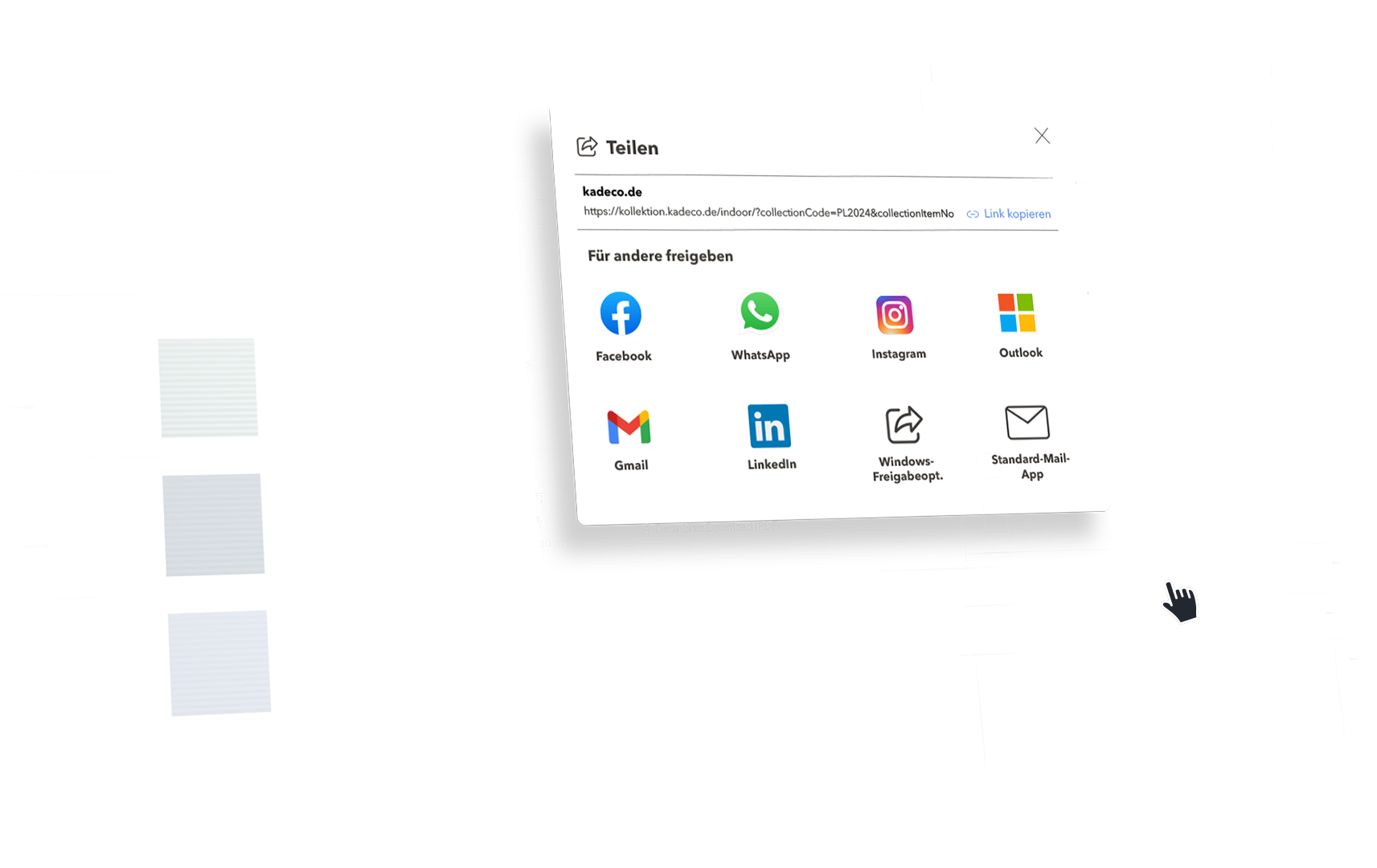 stoffkatalog webgl social media teilen kadeco