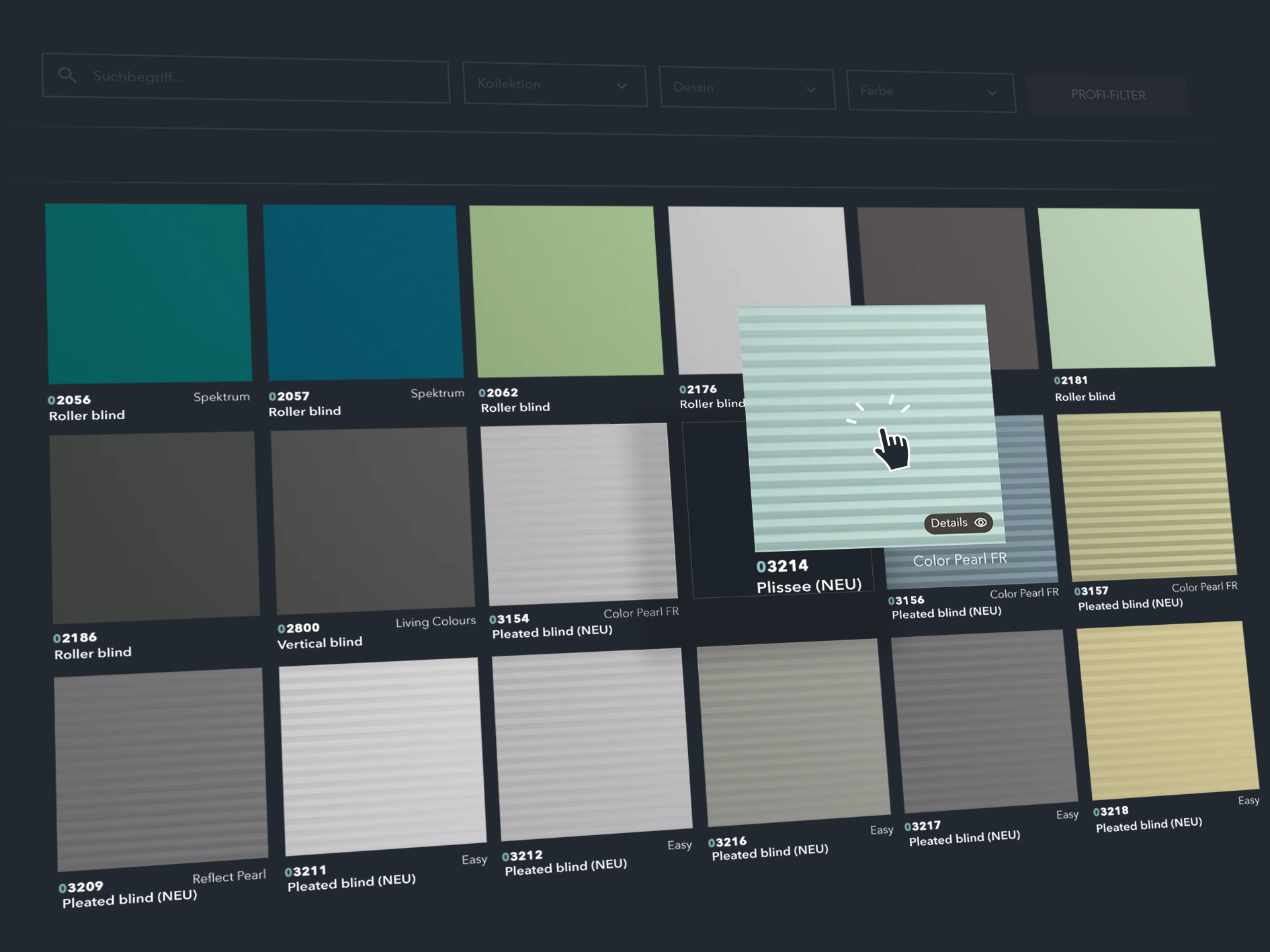 stoffkatalog webgl user interface stoffauswahl kadeco