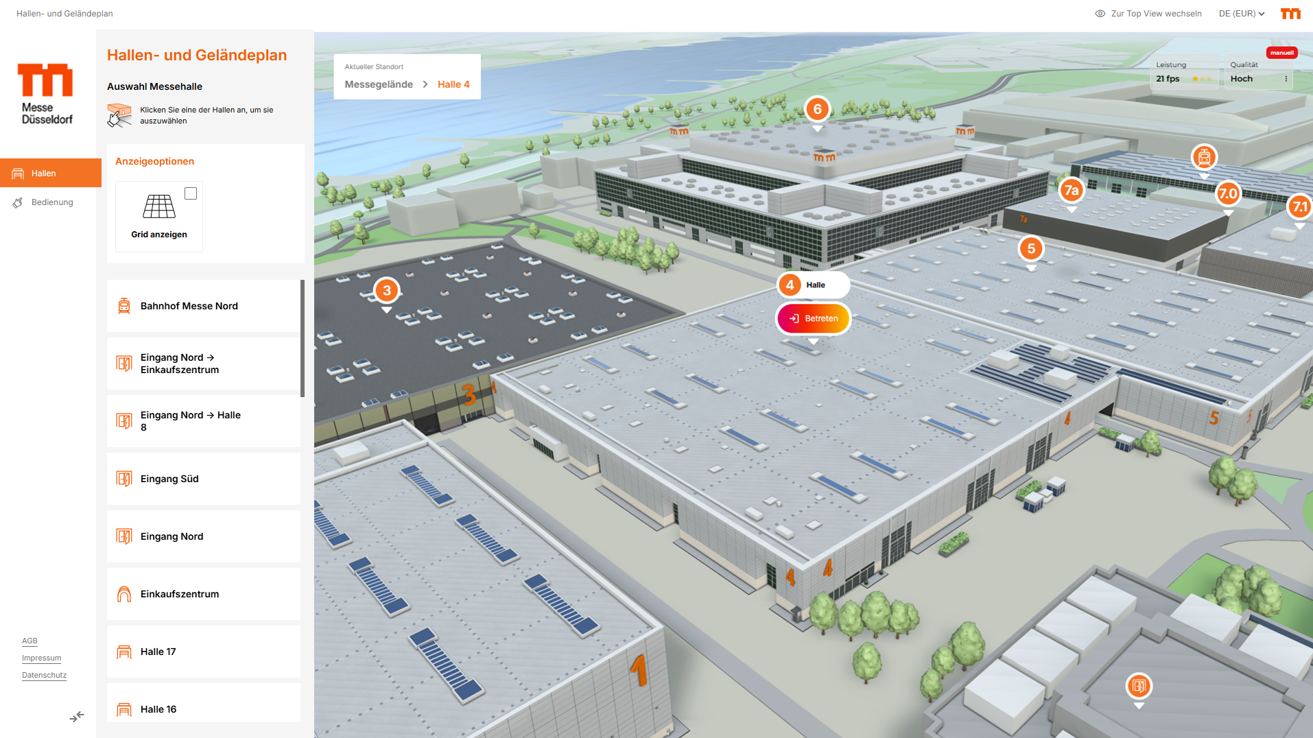 konfigurator webgl screenshot konfigurator 02 messe duesseldorf gelaendeplan