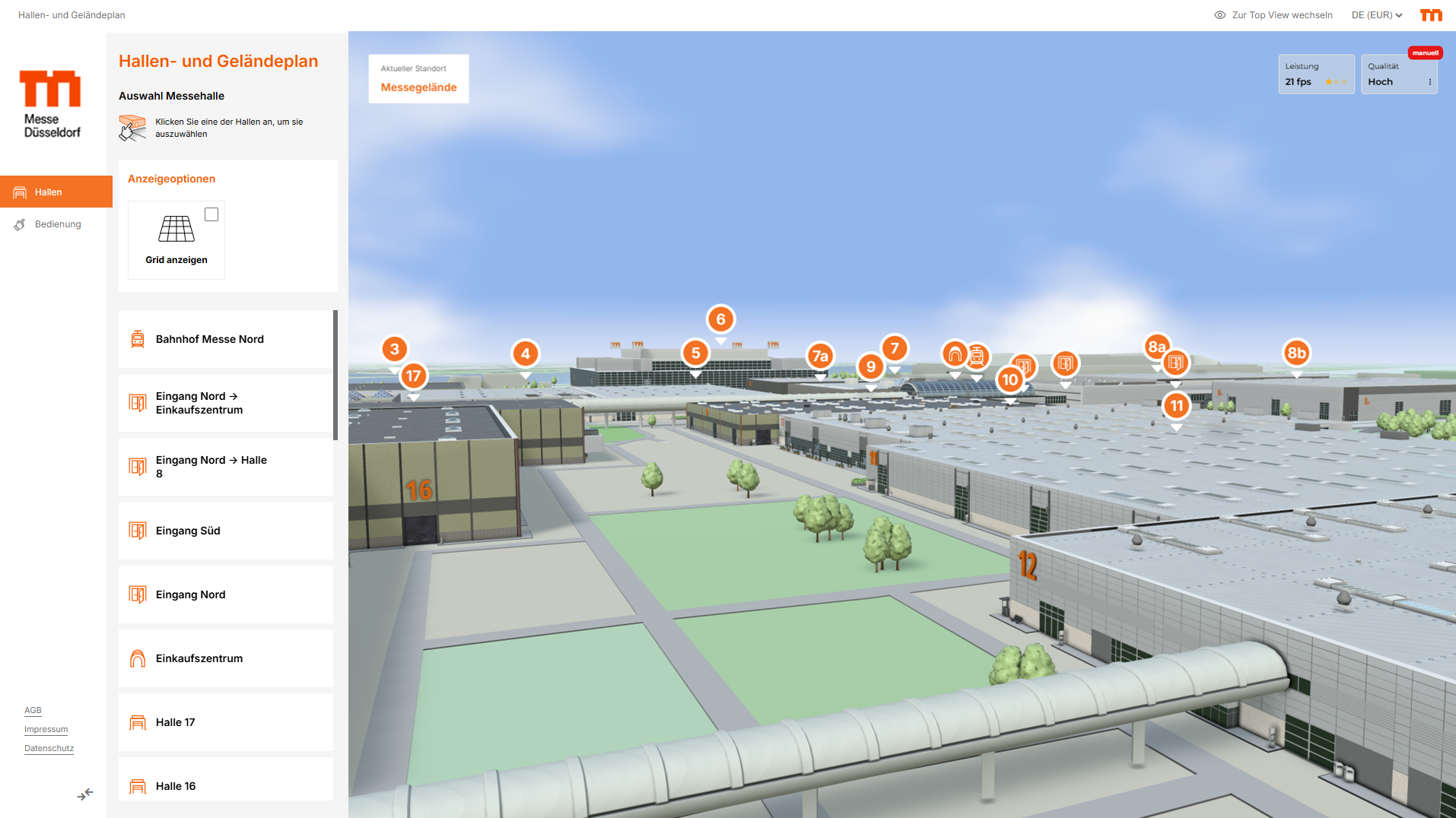 konfigurator webgl screenshot konfigurator 04 messe duesseldorf gelaendeplan