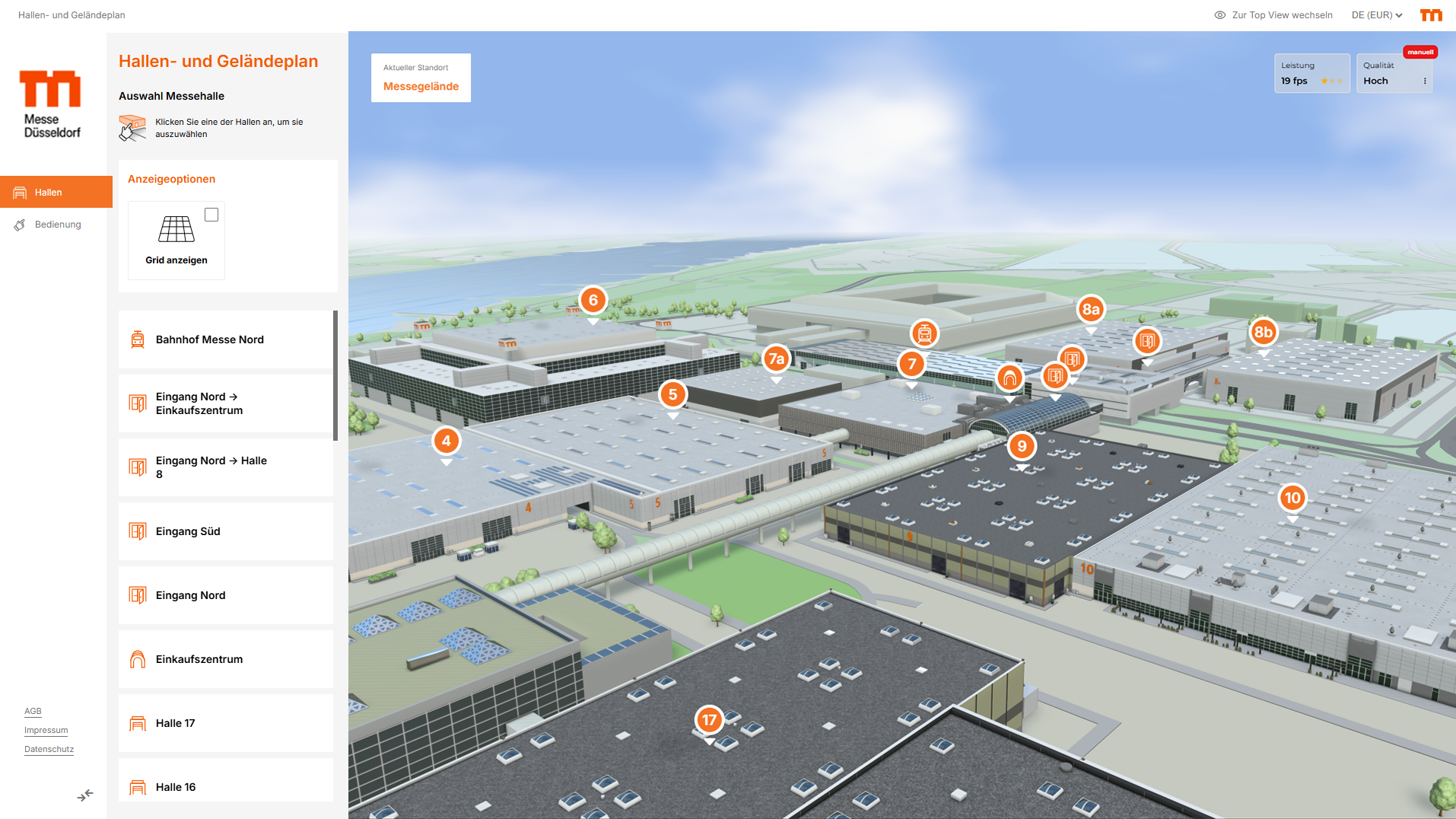 konfigurator webgl screenshot konfigurator 05 messe duesseldorf gelaendeplan
