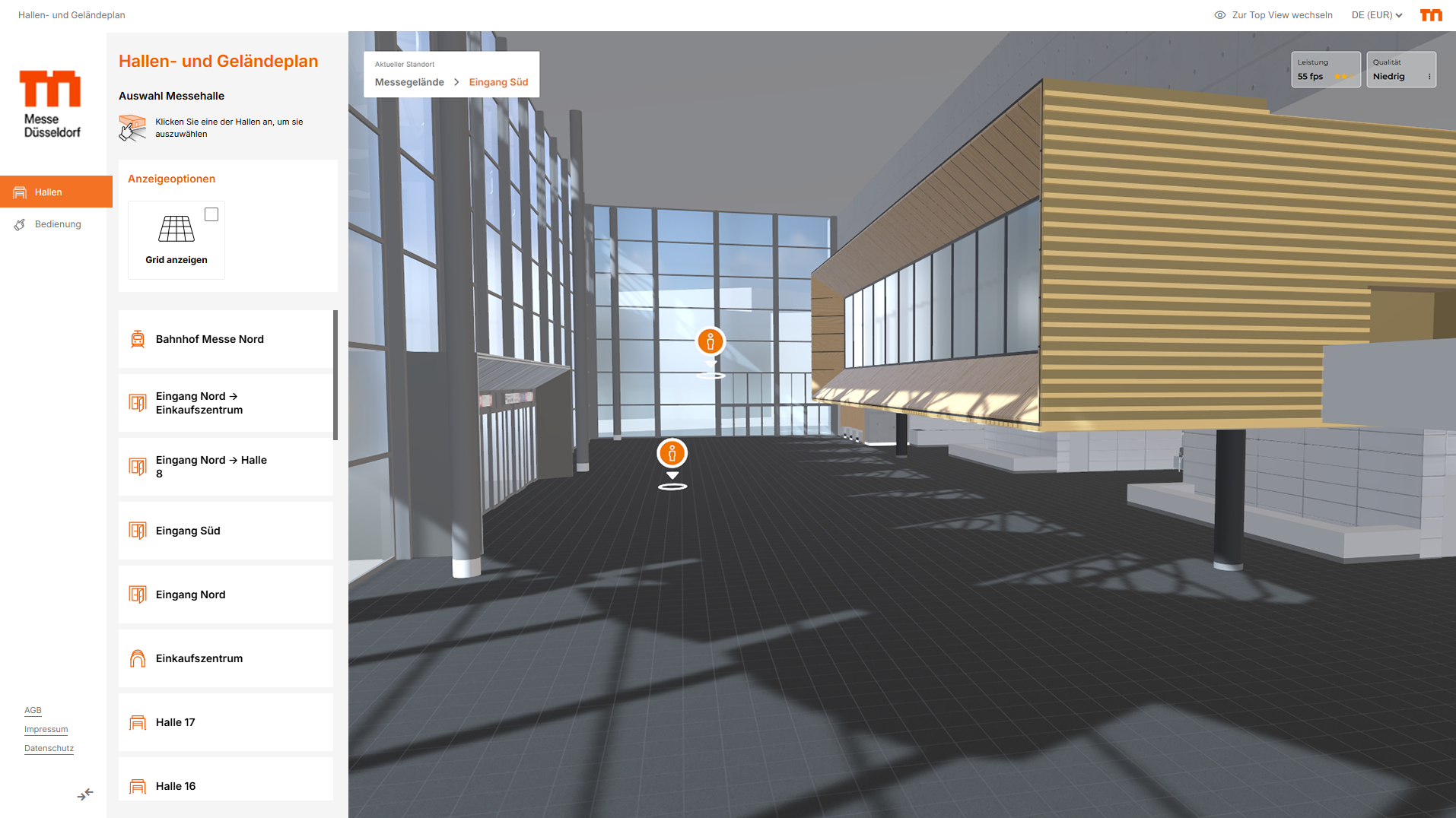 konfigurator webgl screenshot konfigurator 06 messe duesseldorf gelaendeplan