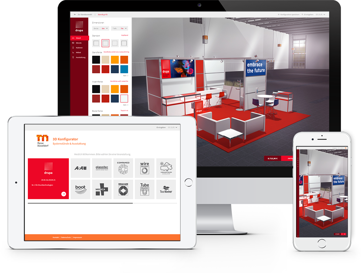 konfigurator webgl responsive design phone tablet screen messe duesseldorf
