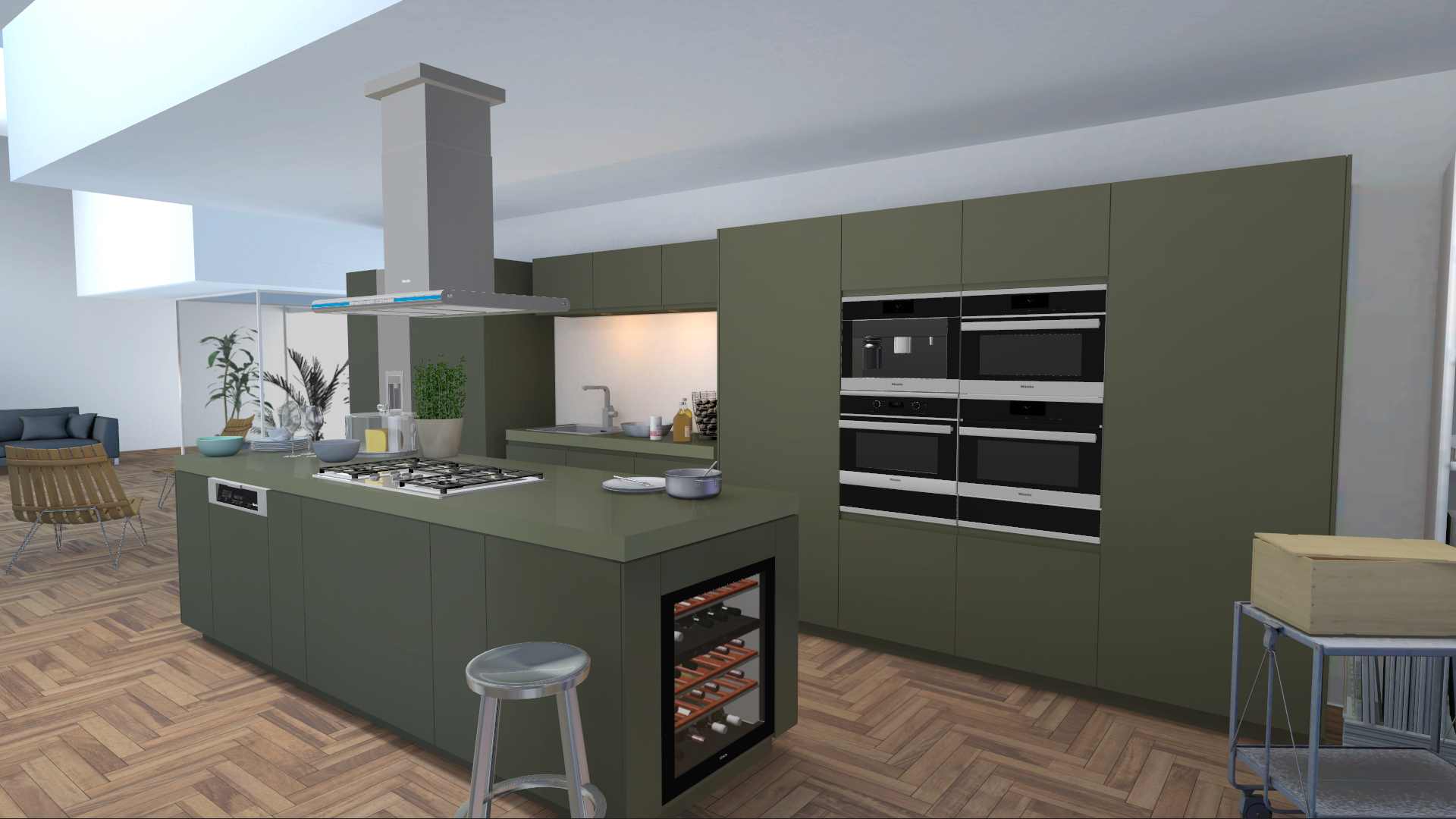 miele kitchen appliance visualizer visualization kitchen khaki