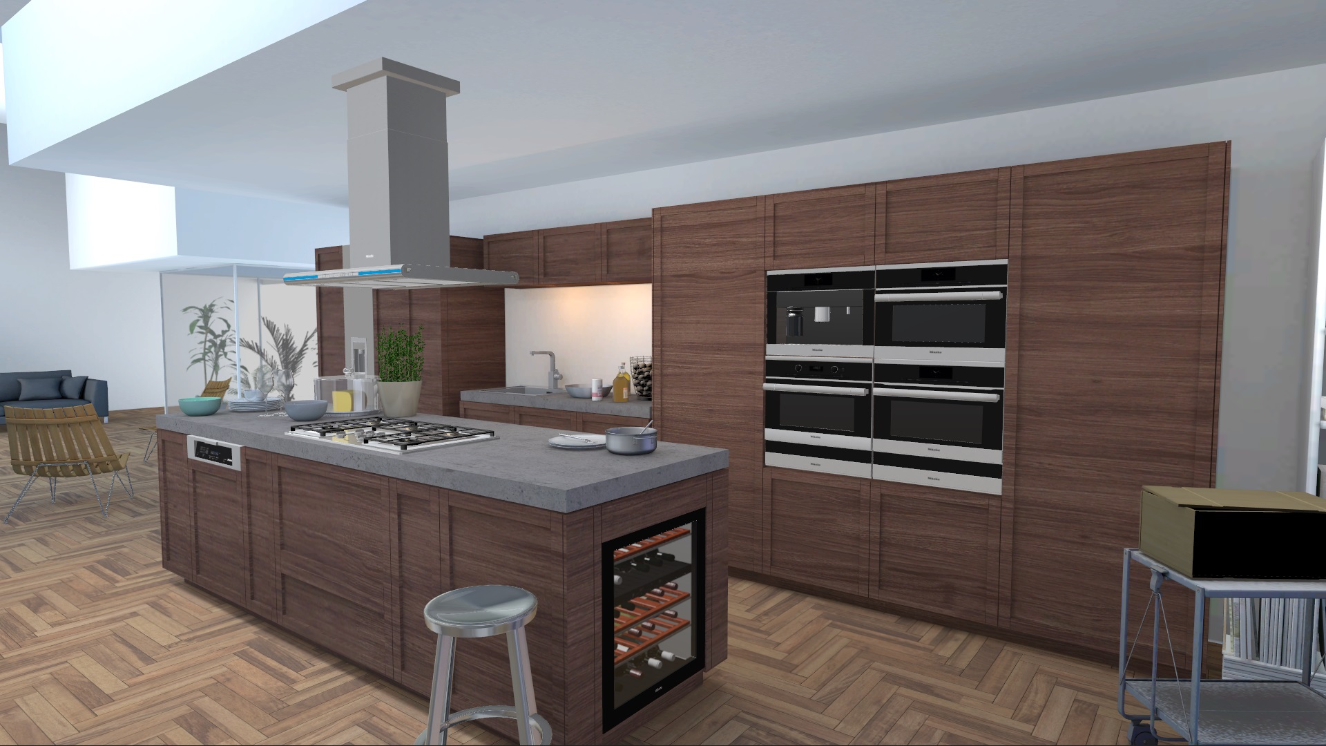 miele kitchen appliance visualizer kitchen with parquet floor