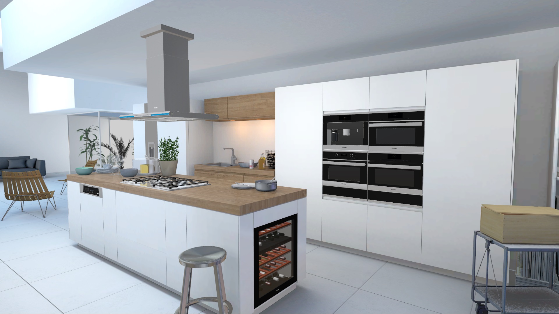 miele kitchen appliance visualizer white kitchen with kitchenware