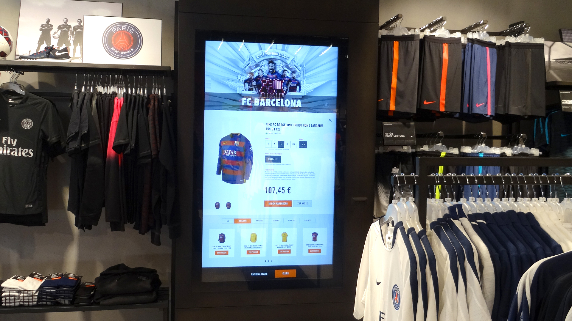 nike digital retail experience replica kiosk on 4k multitouch display