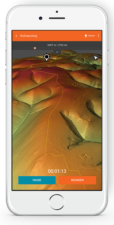 hike and seek app on iphone 3d terrain