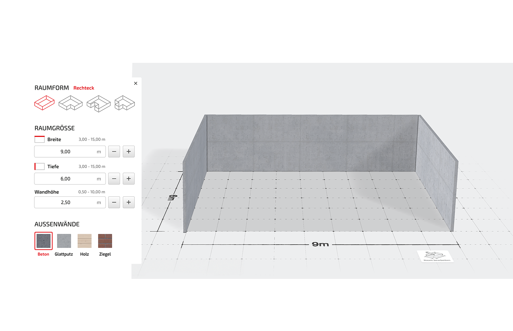 webgl planungstool grundflaeche raumbearbeitung powerplustools