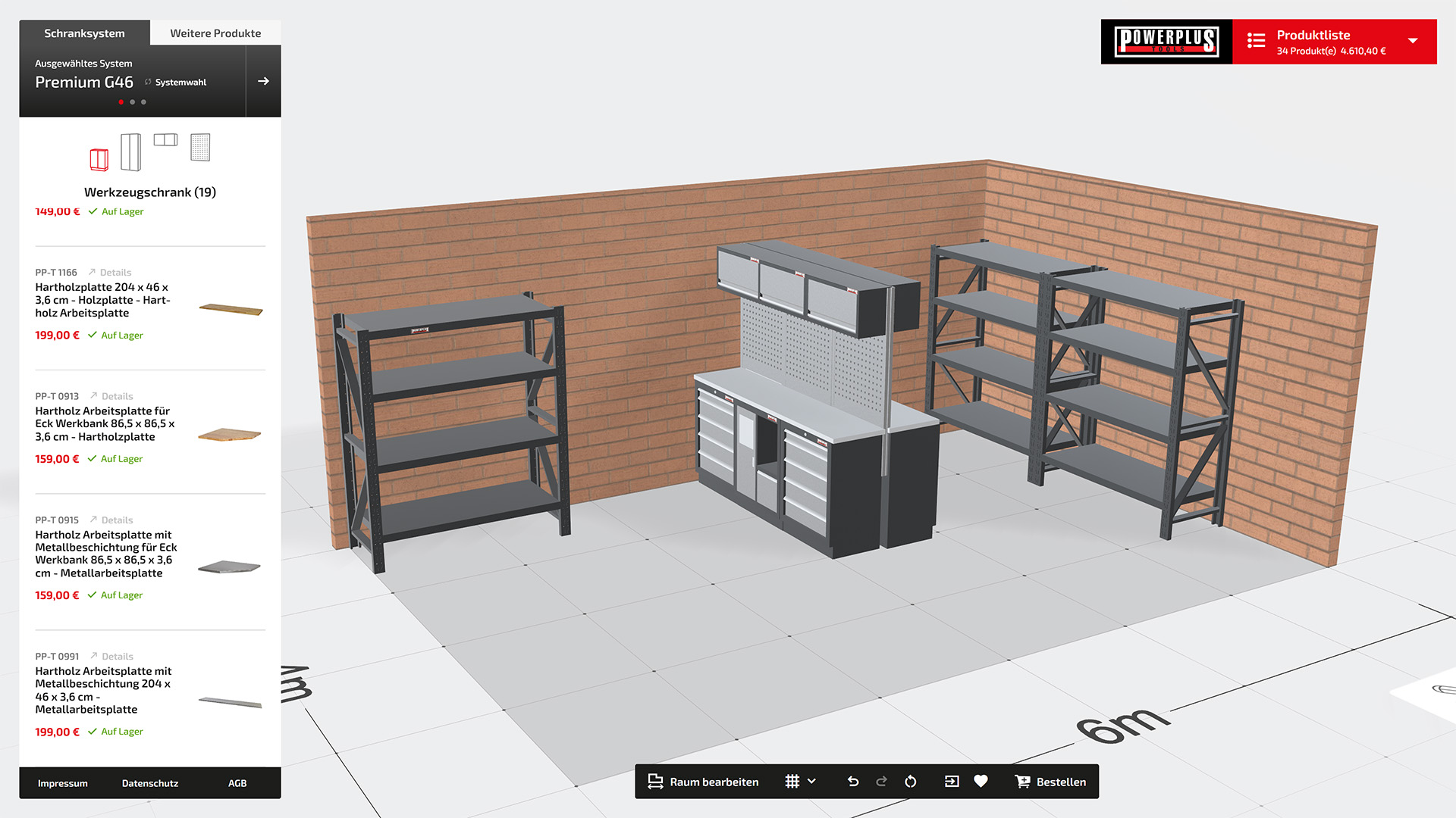 webgl planungstool heimwerkstatt powerplustools