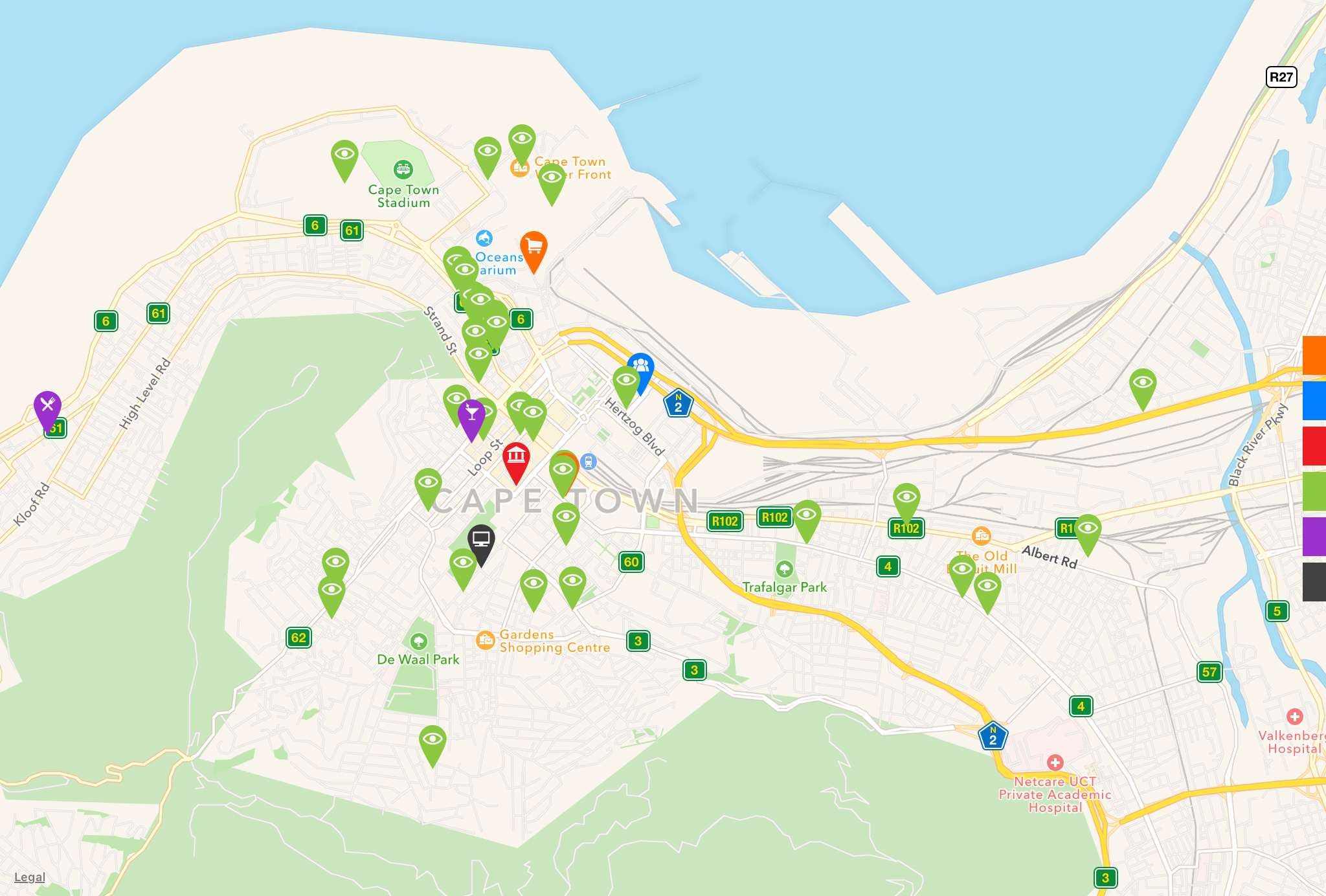 red dot maps design locations cape town