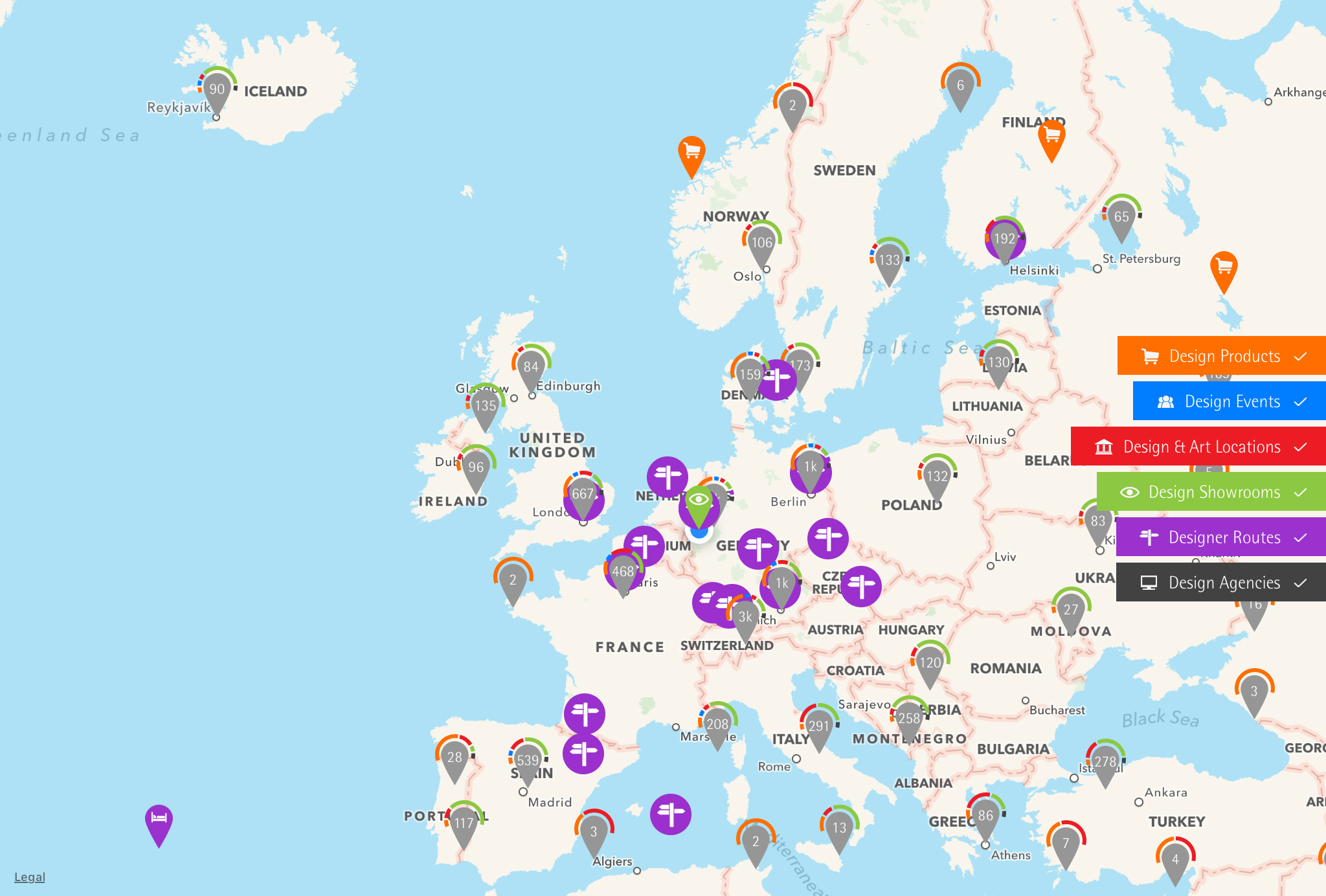 red dot maps design locations europe