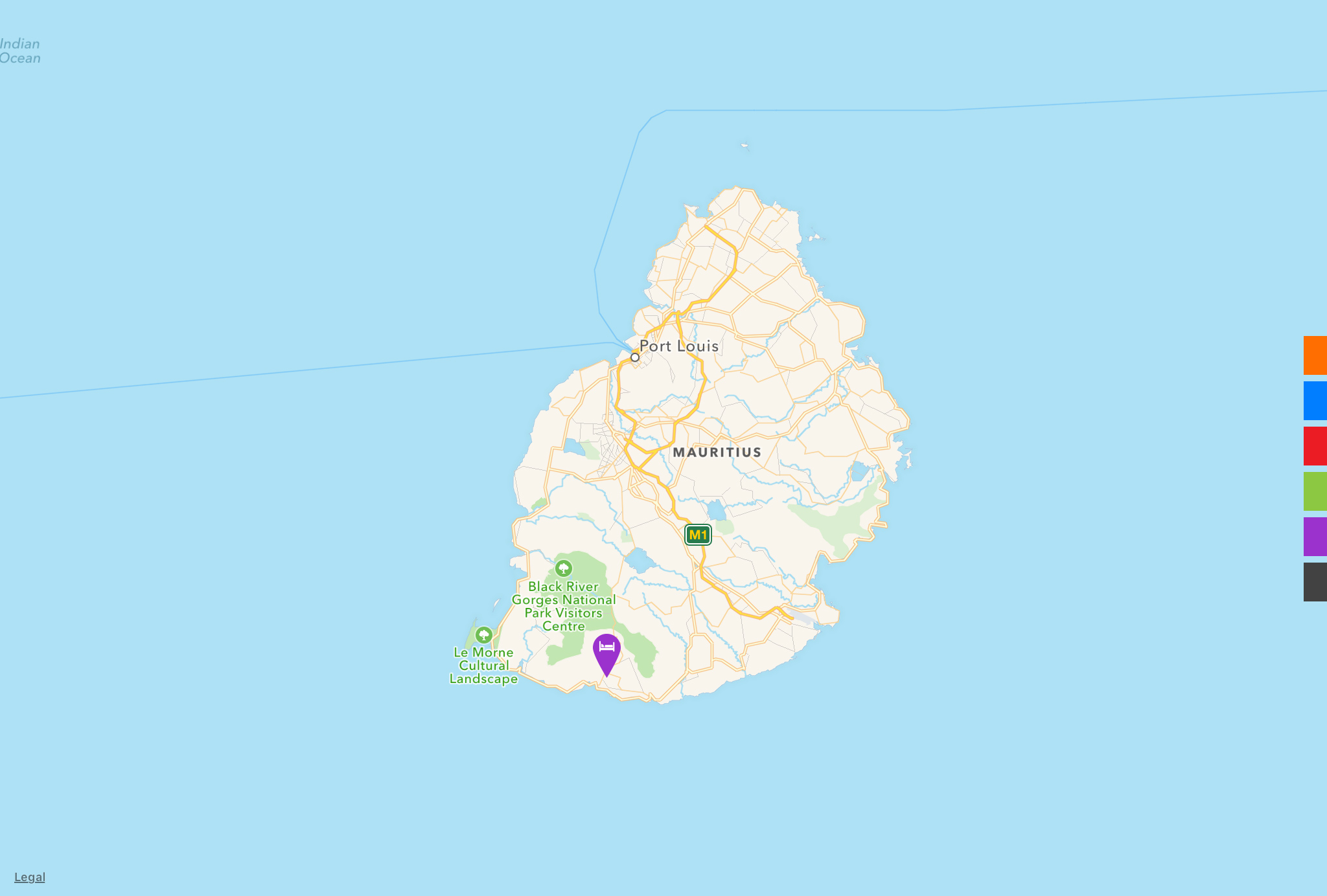 red dot maps design locations even on island mauritius