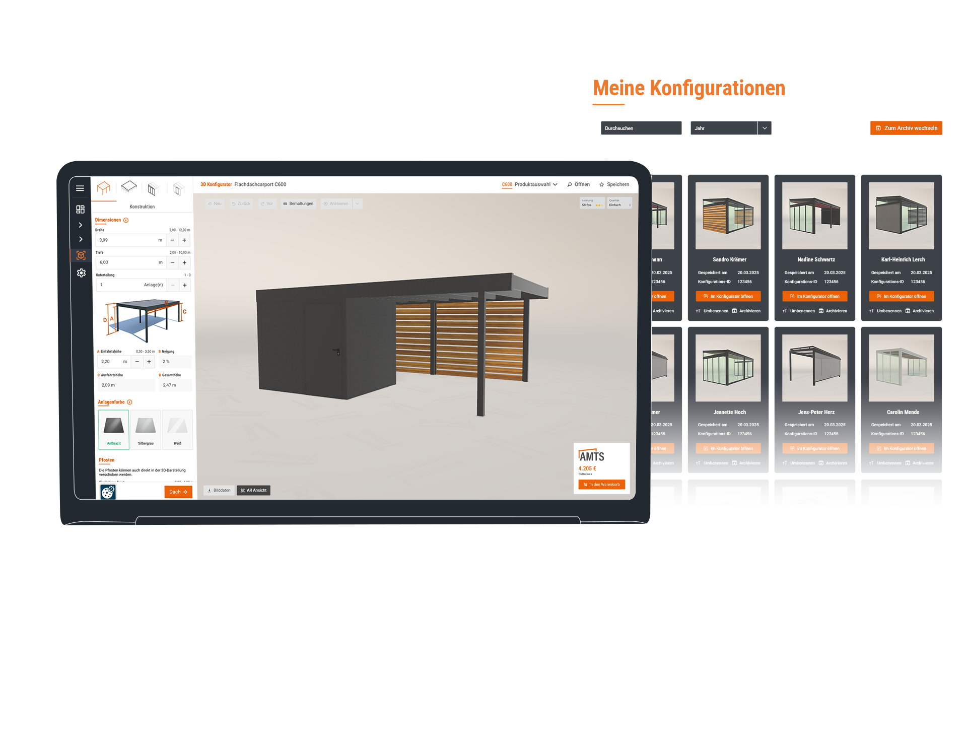 konfigurator webgl haendlermodus schweng carportkonfigurator