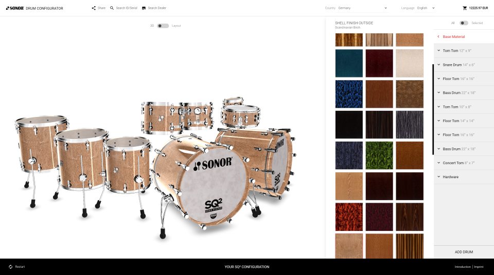 Sonor Drum Configurator [redPlant Realtime Studio]