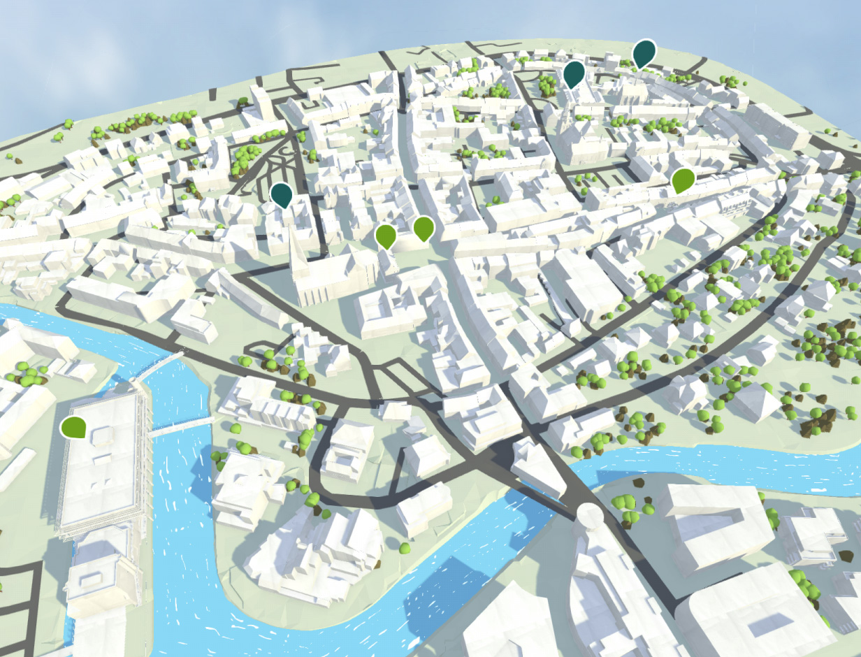webgl application interaktives Stadtmodell bocholt neu stadtmarketing bocholt