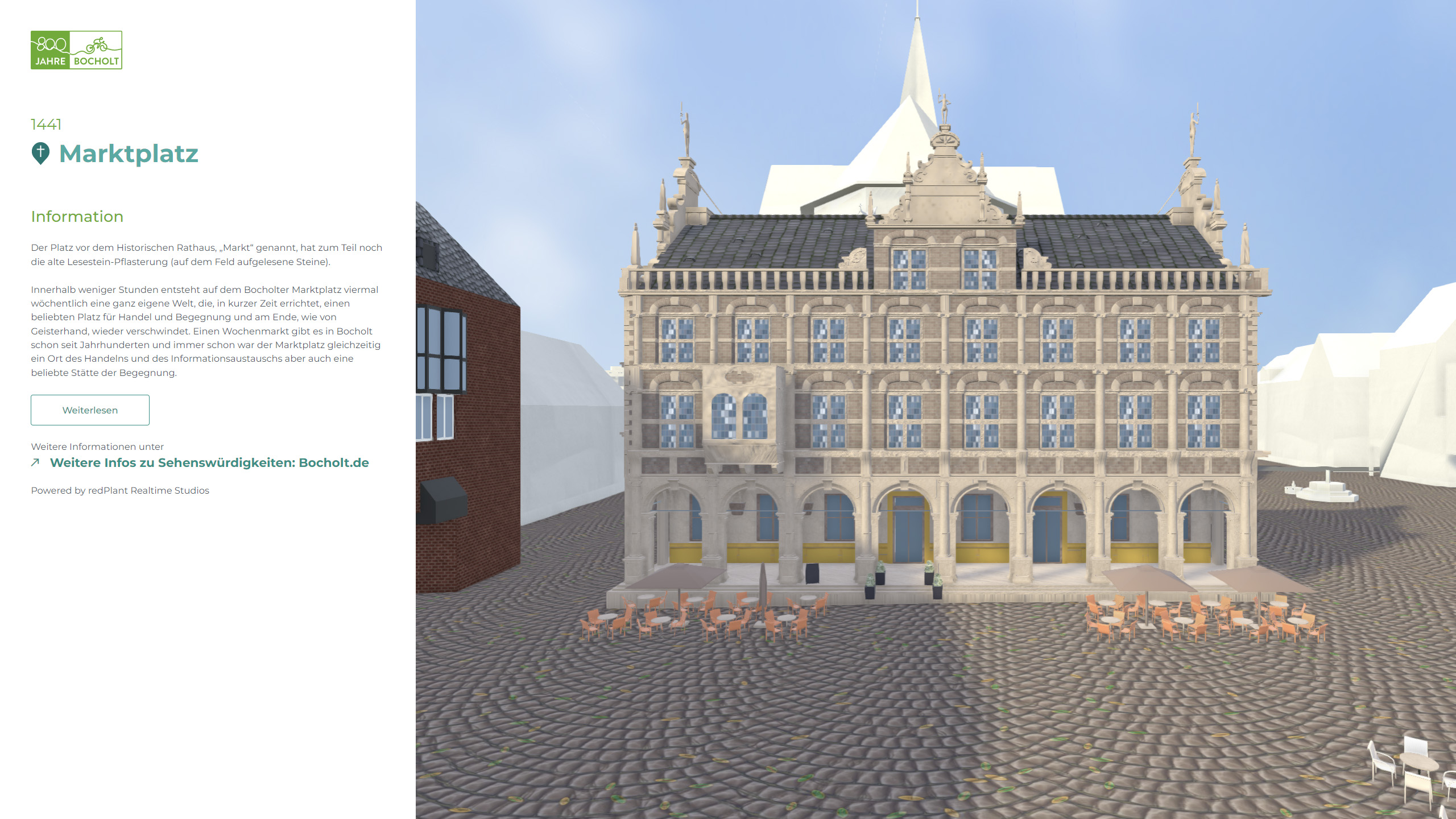 webgl application interaktives Stadtmodell marktplatz stadtmarketing bocholt