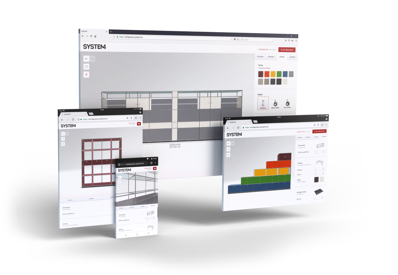 System 4. Конфигуратор 3д фасада здания онлайн. Adobe XD product Configurator.