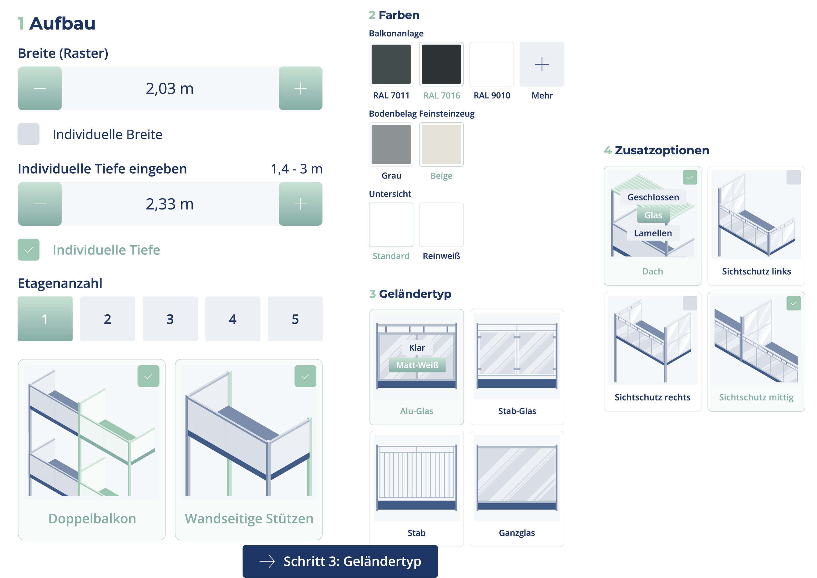 konfigurator webgl user interface van bergen