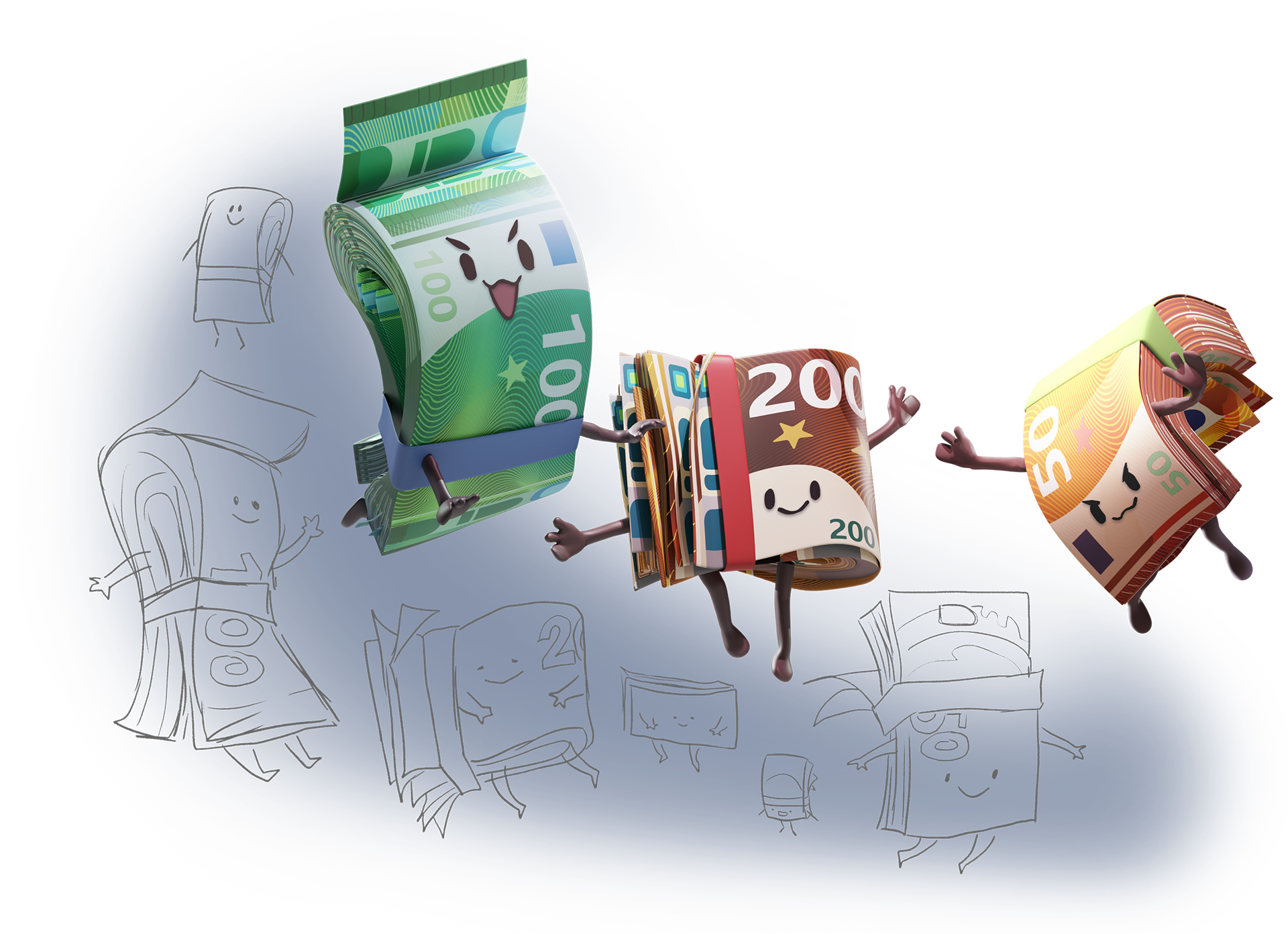 unity virtualreality characterdesign geldscheine verbundvolksbank